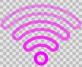 Wifi symbol icon - purple outlined rounded transparent, isolated - vector