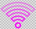 Wifi symbol icon - purple outlined transparent, isolated - vector