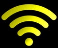 Wifi symbol icon - yellow simple rounded gradient, isolated - vector