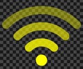 Wifi symbol icon - yellow simple rounded transparent, isolated - vector