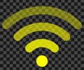 Wifi symbol icon - yellow simple rounded transparent, isolated - vector Royalty Free Stock Photo