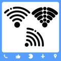 Wifi Symbol Icons. Professional, Pixel-aligned, Pixel Perfect, Editable Stroke, Easy Scalablility