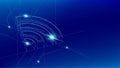 Wifi symbol isometric symbol particle line lighting pattern wireframe futuristic, Internet connect concept illustration isolated