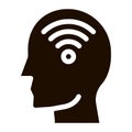 Wifi Symbol In Man Silhouette Mind glyph icon Royalty Free Stock Photo