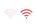 Wifi symbol. Wireless icon in rainbow style. Signal wave in social netrowk design. Free wi fi technology. Public Royalty Free Stock Photo