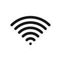 Wifi symbol. Wireless internet connection or hotspot sign. Outline modern design element. Simple black flat vector sign