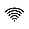 Wifi symbol. Wireless internet connection or hotspot sign. Outline modern design element. Simple black flat vector sign Royalty Free Stock Photo