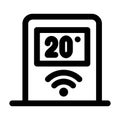 Wifi temperature control icon, outline style Royalty Free Stock Photo