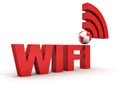 WiFi Thechnology Concept with Red Earth Globe Royalty Free Stock Photo