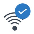 Wifi tick glyphs double color icon