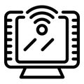 Wifi tv icon outline vector. Smart remote control Royalty Free Stock Photo