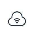 wifi vector icon. wifi editable stroke. wifi linear symbol for use on web and mobile apps, logo, print media. Thin line Royalty Free Stock Photo