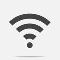 WiFi vector icon on gray background. Wi-Fi logo illustration.