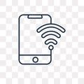 Wifi vector icon isolated on transparent background, linear Wifi