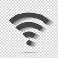 WiFi vector icon on transparent background. Wi-Fi logo illustration. Layers grouped for easy editing illustration. For your Royalty Free Stock Photo