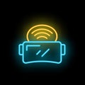 Wifi vr headset icon neon vector