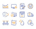 Wifi, Web system and Infochart icons set. Quick tips, Face detect and Face id signs. Vector