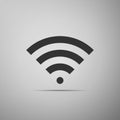 WiFi wireless internet network symbol flat icon on grey background Royalty Free Stock Photo