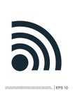 Wifi wireless internet signal flat icon for apps