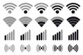 Wifi Wireless Wlan Internet Signal Flat Vector Icons For Apps Or Websites - Isolated On White Background