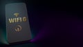 Wifi6 word on smart phone  3d rendering for networking content Royalty Free Stock Photo