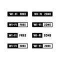 Wifi zone icon set. Wireless internet sign. Vector EPS 10. Isolated on white background Royalty Free Stock Photo