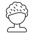 Wig icon outline vector. Curly girl