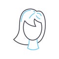 wig line icon, outline symbol, vector illustration, concept sign Royalty Free Stock Photo