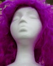 Wig on polystyrene mannequin foam head