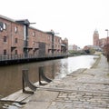 Wigan UK, March 20 2021: A photograph documenting the newly renovated Wigan Pier Quarter