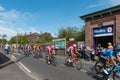 WIGAN, UK 14 SEPTEMBER 2019: A photograph documenting the riders of the Tour of Britain race as it passes through Hindley, in