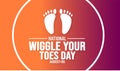 Wiggle Your Toes Day background template. Holiday concept. background, banner, placard, card, and poster