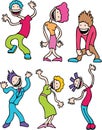 Wiggly Dancers Royalty Free Stock Photo