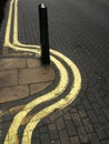 Wiggly double yellow lines