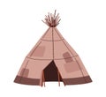 Wigwam, awning, tent house vector illustration, dwelling of the Eskimo people, traditional ethnic home at the north pole