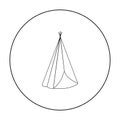 Wigwam icon outline. Singe western icon from the wild west outline.