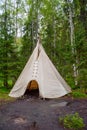 Wigwam teepee in forest