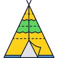 Wigwam tent vector indian teepee house icon