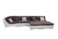 Wihite and brown modular sofa isolated on white with clipping path