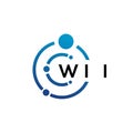 WII letter technology logo design on white background. WII creative initials letter IT logo concept. WII letter design