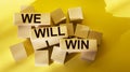 We Wii Win phrase written on wooden blocks