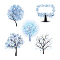 Wiinter Tree Set Royalty Free Stock Photo
