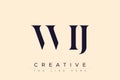 WIJ abstract letter logo design Royalty Free Stock Photo