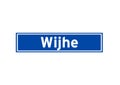 Wijhe isolated Dutch place name sign. City sign from the Netherlands. Royalty Free Stock Photo