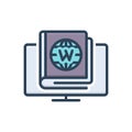 Color illustration icon for Wiki, app and book Royalty Free Stock Photo