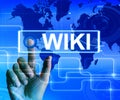 Wiki Map Displays Internet Information and Encyclopaedia Website Royalty Free Stock Photo