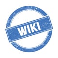 WIKI text on blue grungy round stamp