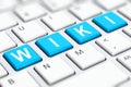 Wiki text word on computer keyboard keys Royalty Free Stock Photo