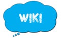 WIKI text written on a blue thought bubble