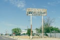 Old, rusty abandoned sign for a former Truck City truck stop and gas station Royalty Free Stock Photo